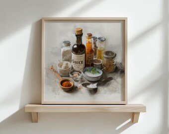 Sauce & Spice Kitchen Print – Vintage Farmhouse Wall Art Food Decor