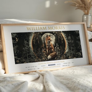 William Morris Panoramic Print, William Morris Exhibition Print, William Morris Poster, Vintage Botanical Wall Art, Textiles Art, Fox Print