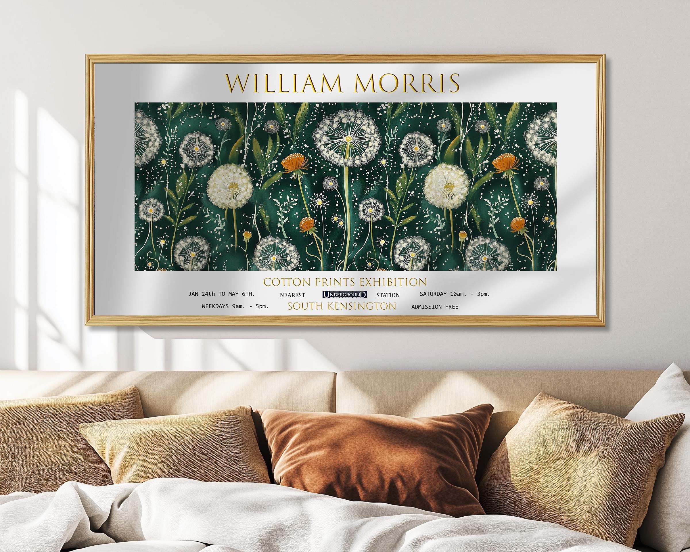 William Morris Panoramic Print, Dandelion William Morris
