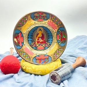 Handmade 7-Metal Tibetan Singing Bowl: Buddha Art, Chakra Healing