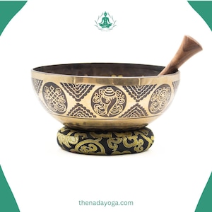 Tibetan Singing Bowl Set - Sankh | Hand-hammered Sound Bowl from Nepal – Perfect for Yoga, Meditation, Relaxation, and Healing
