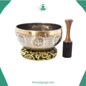 Tibetan Singing Bowl Set - Kamal | Hand-Hammered Sound Bowl Made in Nepal for Yoga, Meditation, Peaceful and Healing