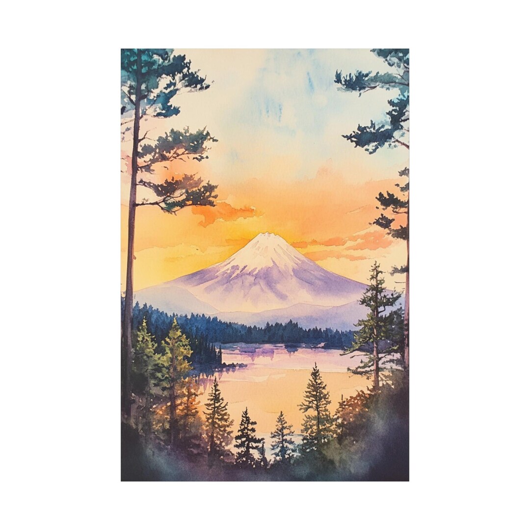 Sunset Over Mount Fuji - Japanese Landscape Canvas Art - Nature ...