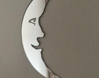 Moon Shaped Mirror, Crescent Moon Mirror Wall Art, Kids Room Wall Decor, Crescent Bedroom Decor