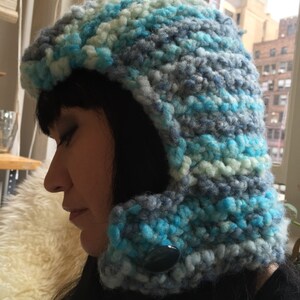 Super Soft Handknit Warm Hood Hat