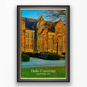 Duke University Poster | Digital Download Photo Print | Blue Devils, Durham, North Carolina | Graduation Gift, Dorm Decor, Wall Art