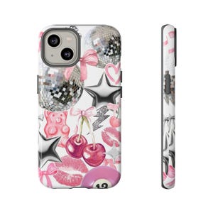 Pink Modern Phone Case: Impact Resistant, Wireless Charging