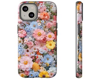 Coque de portable robuste et fleurie : Samsung Galaxy S25, iPhone - Cadeau pour maman