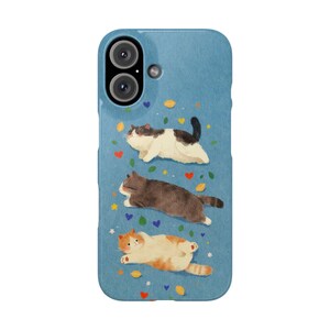 Blaue Katze Handyhülle: Minimalistisches Design, Slim Cover