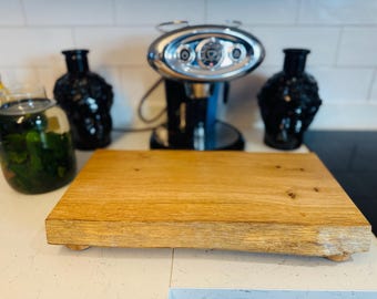 James Martin Style Live Edge Heavy Duty Thick Oak Chopping Block - Thick Oak Flat Chopping Board - Shadow gap Fitted With 4 Rubber Feet