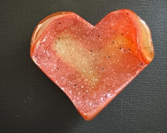carnelian druzy crystal hearts