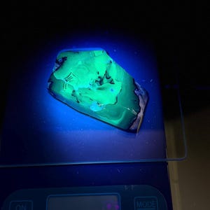 Volcano Agate Free Form UV Reactive - Green Color with Unique Patterns and Natural Features