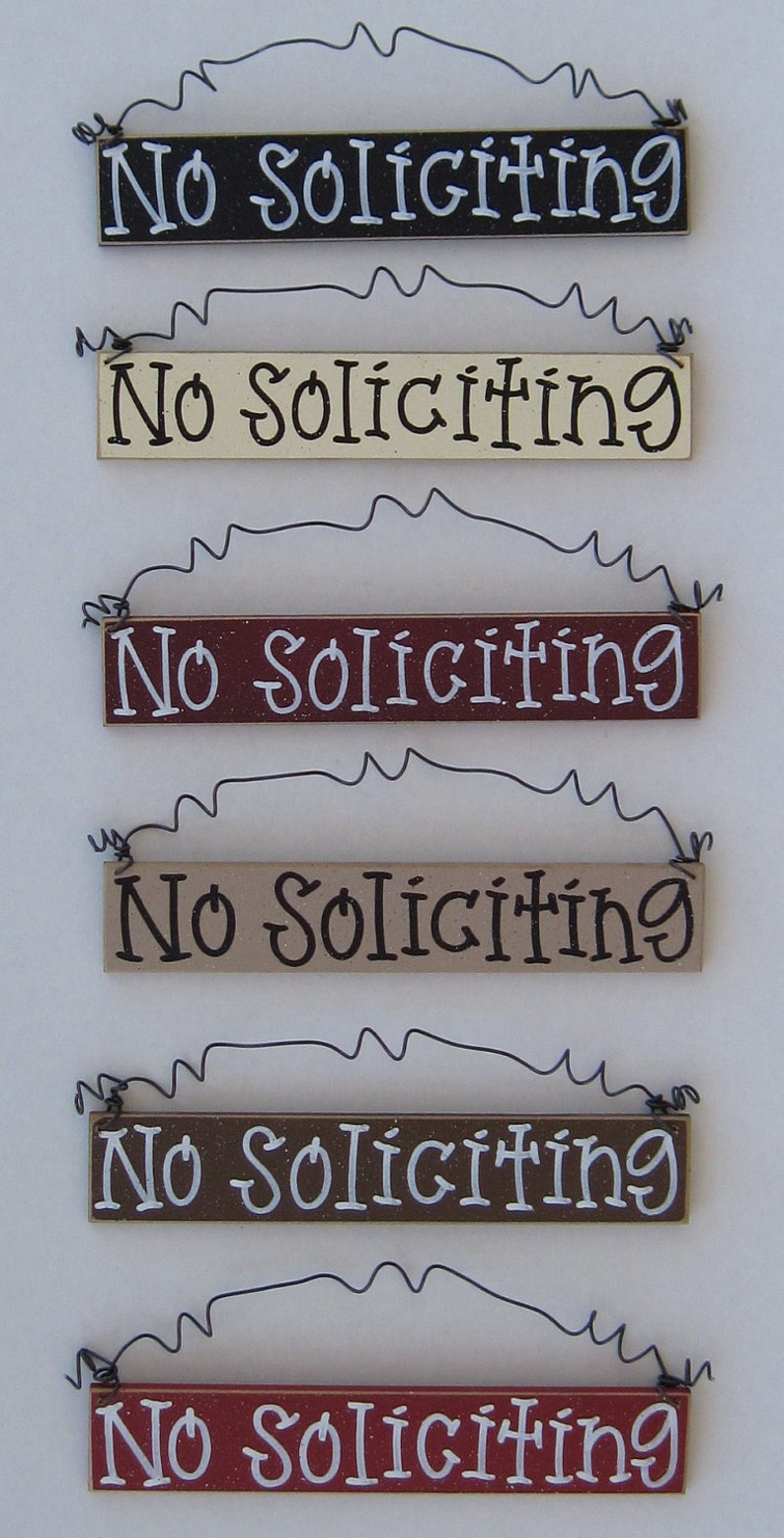 Free Shipping NO SOLICITING SIGN beige for home and office hanging sign image 4