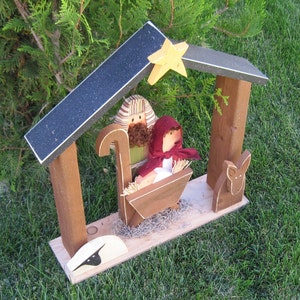 LARGE NATIVITY for Christmas, holiday, Noel, baby jesus, donkey and home decor image 5