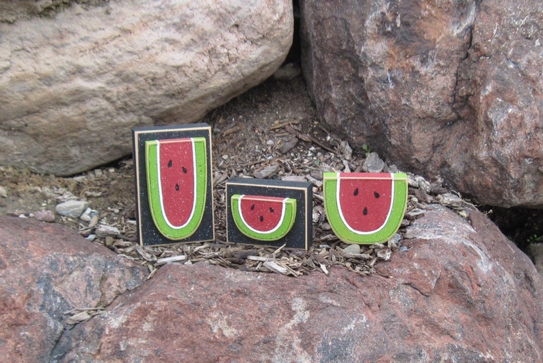 WATERMELON SHAPED BLOCK for Summer, shelf, desk, office and kitchen home decor image 3