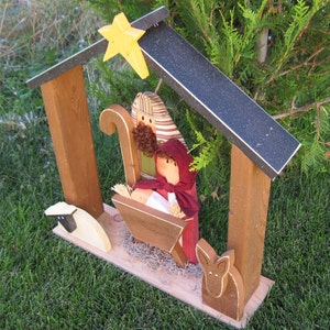 LARGE NATIVITY for Christmas, holiday, Noel, baby jesus, donkey and home decor image 4