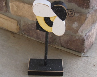 Tall Standing Bumble Bee Decor, Handcrafted USA