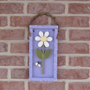 DAISY FRAME With STEM Lavender with White Flower image 3