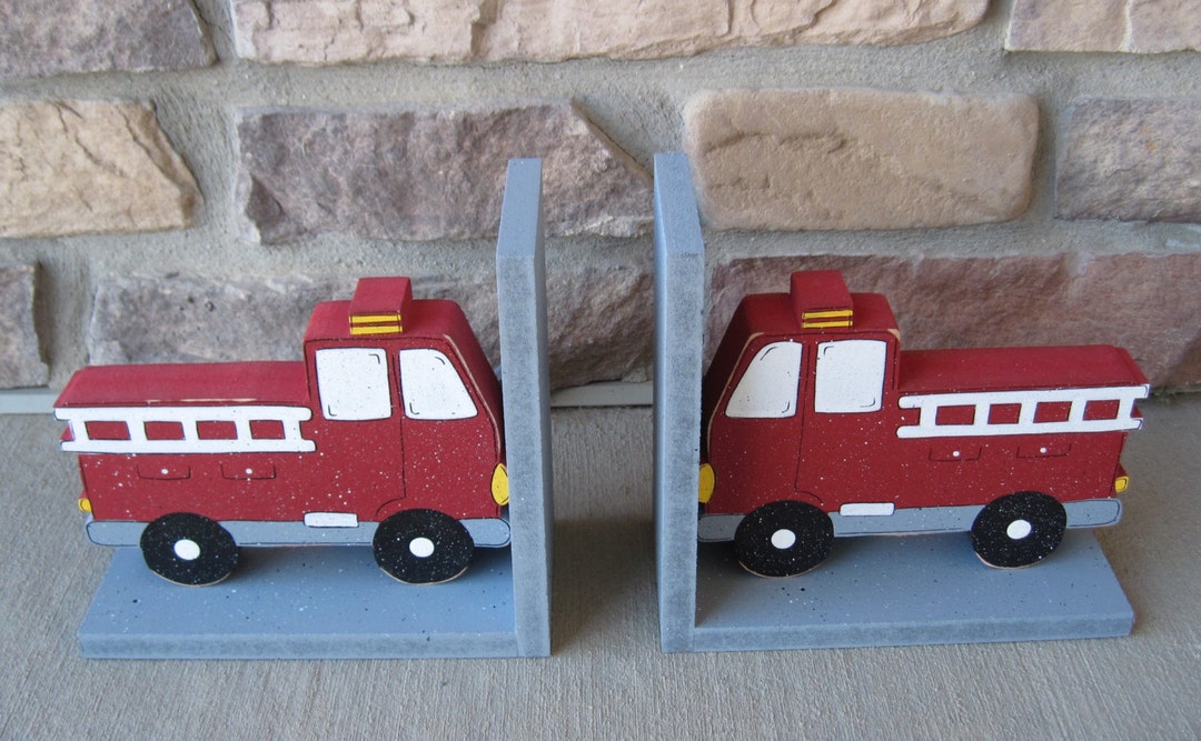 Fire Truck Bookends for Children Library, Bookshelf Etsy