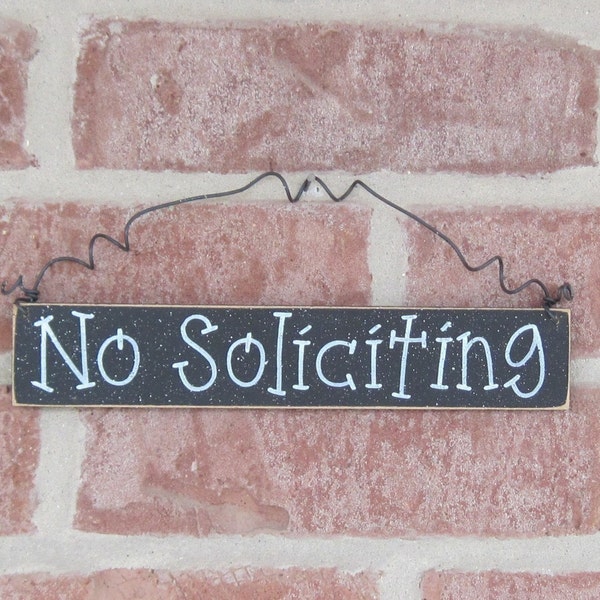 Free Shipping - NO SOLICITING SIGN (black) for home and office hanging sign