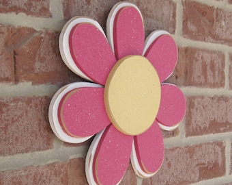 Hot Pink LAYERED DAISY pour Tenture murale, de chambre de jeune fille ou de décoration pour la maison