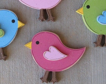 ONE four inch BIRD for wall hanging bedroom, home or girl room decor