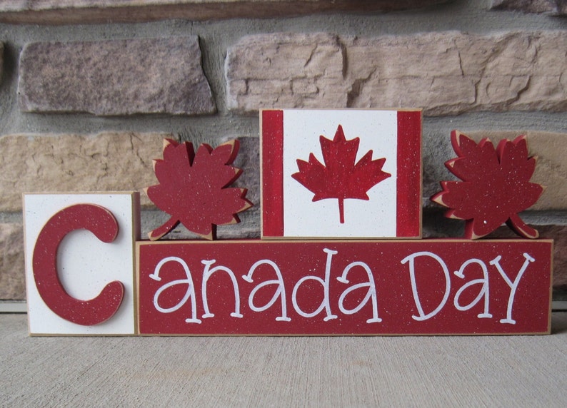CANADA DAY BLOCKS With Maple Leafs and Canada Flag Blocks for Etsy