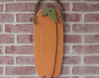 TALL HANGING PUMPKIN for Fall, Autumn, harvest, wall and door hanging decor