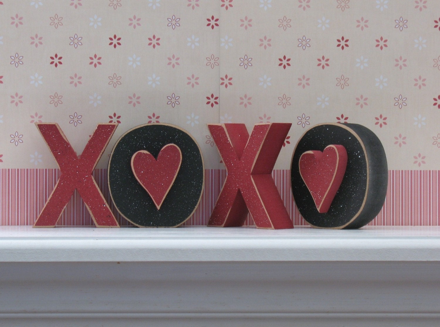 XOXO BLOCKS for valentines, shelf, desk, mantle and home decor