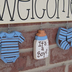 WELCOME ITS A BOY Decorations no sign included for announcing a baby, baby shower decor, wall and home decor image 1