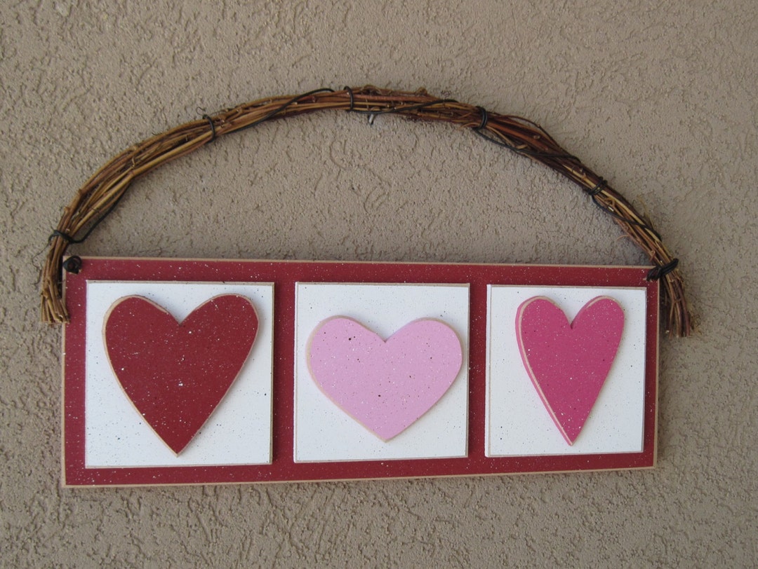 3 HEART HANGING VALENTINE for Valentine and Home Wall Hanging Decor - Etsy