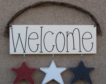 Welcome sign (STARS) for wall and home decor