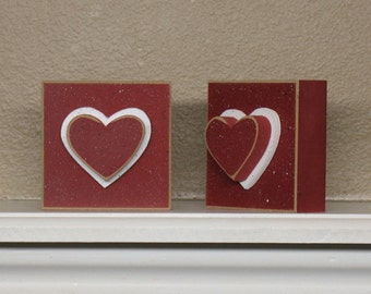 SQUARE BLOCK with red HEART for valentine and home decor