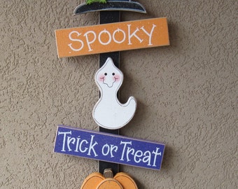 HALLOWEEN Thoughts, witch hat, ghost, jackolantern, wall, door, office, and home decor