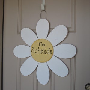 LARGE 24 Hanging PERSONALIZED DAISY door, wall hanging, girl bedroom or home decor image 1