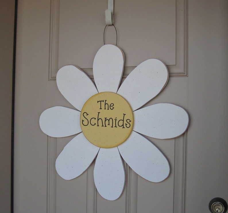 LARGE 24 Hanging PERSONALIZED DAISY door, wall hanging, girl bedroom or home decor image 1