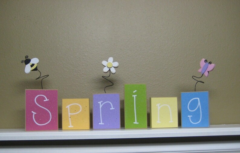 SEASON BLOCKS for winter spring summer autumn fallshelf | Etsy