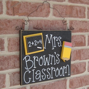 Custom Teacher Personalized Name or Word Sign for children, home, desk, shelf, decor image 1