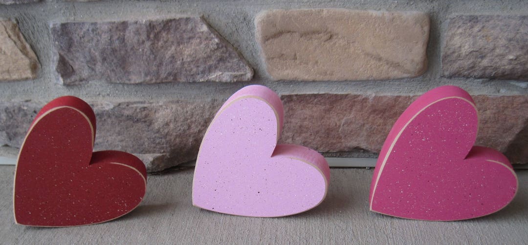 Free Standing HEARTS SET of 3 for Valentines Day and Home Decor Etsy