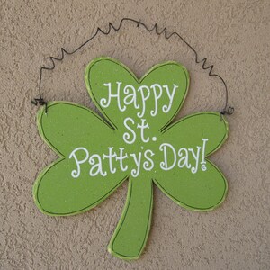 Hanging Happy St. Patty's Day sign for St. Patricks Day, wall, door hanger, and home decor image 3
