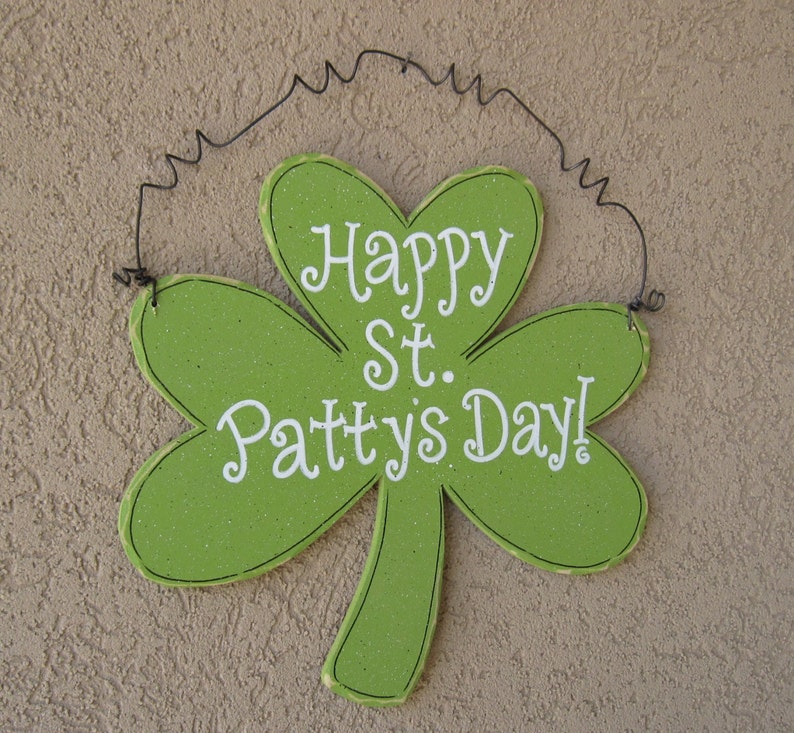 Hanging Happy St. Patty's Day sign for St. Patricks Day, wall, door hanger, and home decor image 3