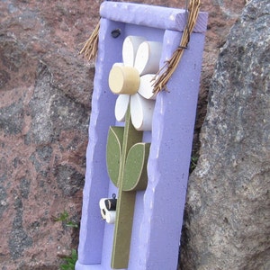 DAISY FRAME With STEM Lavender with White Flower image 4