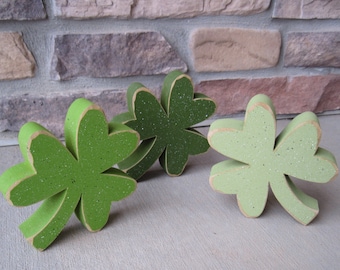 Free standing CLOVER or SHAMROCK SET of 3 for St. Patricks day and home decor