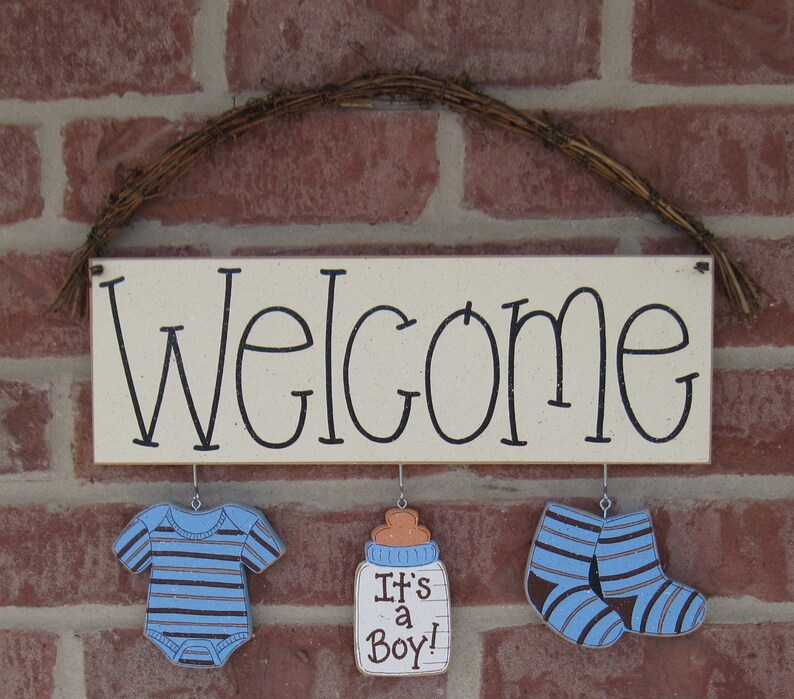 WELCOME ITS A BOY Decorations no sign included for announcing a baby, baby shower decor, wall and home decor image 4