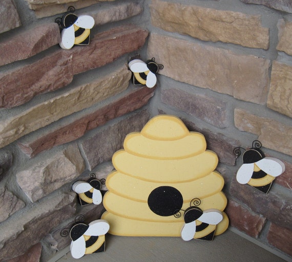 BEE HIVE and BEES for Home Decor, Bee Themed Decor, and Girl Room