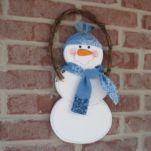 Hanging SNOWMAN for Winter, Christmas wall and door hanging decor image 1