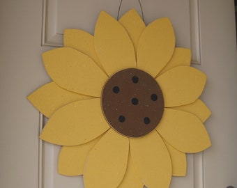 LARGE 24" Layered HANGING SUNFLOWER  for  door, wall hanging, girl bedroom or home decor