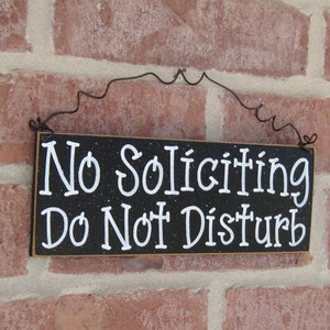 Free Shipping - NO SOLICITING Do Not Disturb SIGN (black) for home and office hanging sign