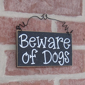 Free Shipping - BEWARE OF DOGS Sign  (Black) for home and office hanging sign