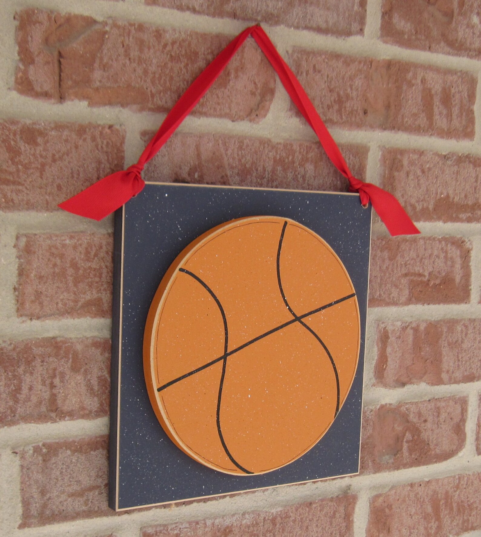 Large 10 Inch HANGING BASKETBALL With Red Ribbon for Boy Etsy
